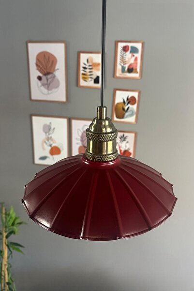 Bamyum Risso Vişne Çürüğü Metal Avize Tekli Lale Başlık Mutfak Modern Dekoratif Sarkıt Aydınlatma