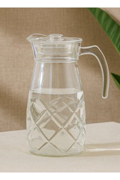 ALQANNAS Premium 1800ml glass juice jug with lid | Stylish and durable design, easy to pour