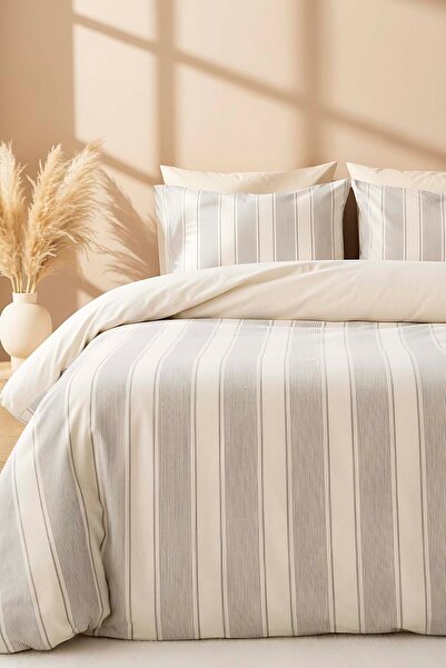 Rivaİstanbul Nenas Anthracite Double Duvet Cover Set 4 Pieces 100% Cotton