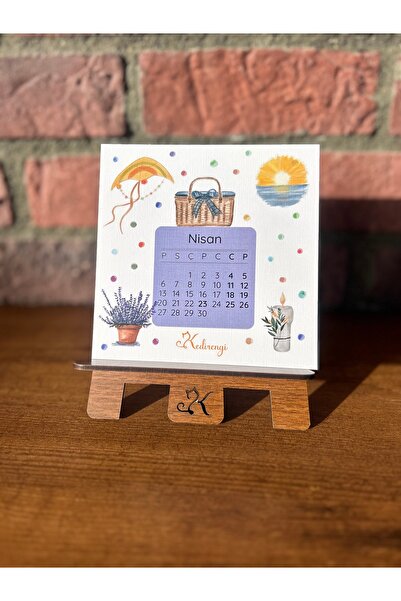 Kedirengi 2026 Takvimi - 2026 Renkli Takvim - Mini Şövale Ile