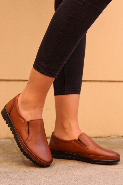 FAST STEP Women's Daily Comfortable Orthopedic Soft Sole Knitwear Tan Mother Shoes 881za1030