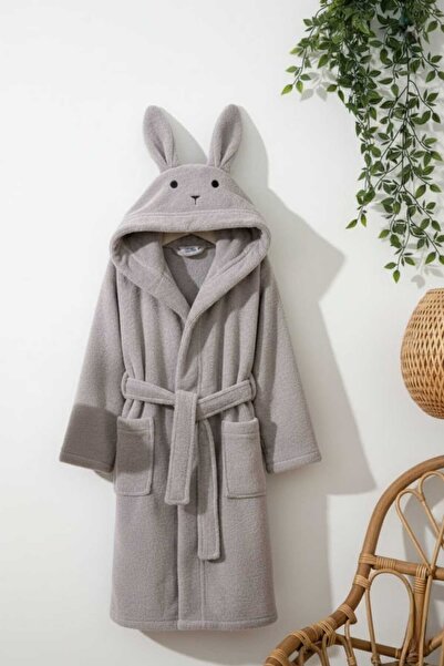 PAMUK HANIM روب حمام قطني ناعم للأطفال (بنات وأولاد) مع غطاء للرأس، مزين بأشك...