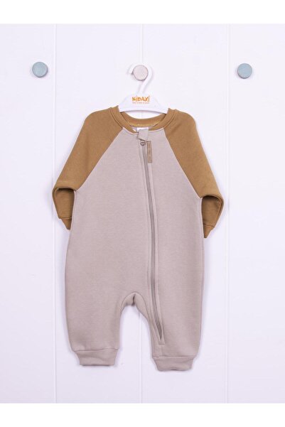 Kidaxi 3 Thread Raglan Sleeve Zippered Baby Jumpsuit