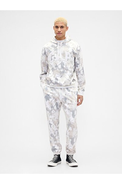 GAP Erkek Gri Relaxed Kamuflaj Logo Jogger Eşofman Altı