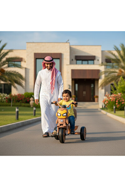 Family Center دراجة ثلاثية العجلات للأطفال مع موسيقى وأضواء وسلة خلفية 25-603BR