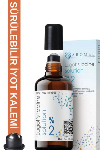 Aromel iyot Kafesi Için Lügol %2 Lik 30 ml , Roll-on Başlıklı Cam Şişe Sürülebilir