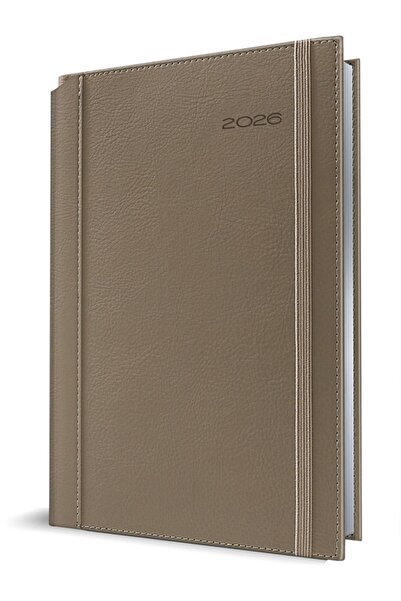 Herlitz Agenda datata 2026, A5, 352 pagini, Premium Deluxe Borneo, culoare bej