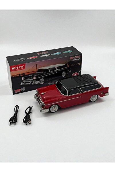 Bnd Classic Car Bluetooth Speaker, 10W, Vintage Red, Music Player with USB