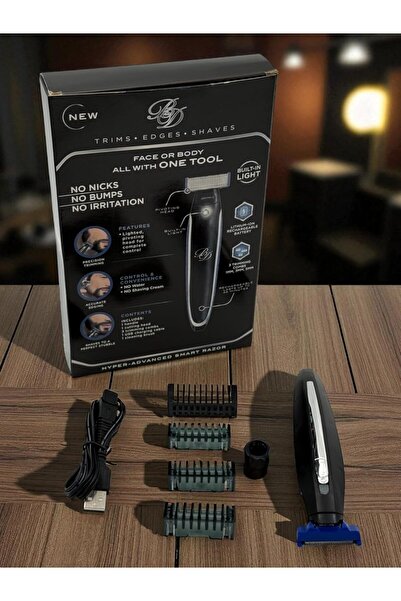 Bnd All-in-One Smart Shaver for Face & Body with Built-in Light, 3 Rechargeable Trimmer Combs