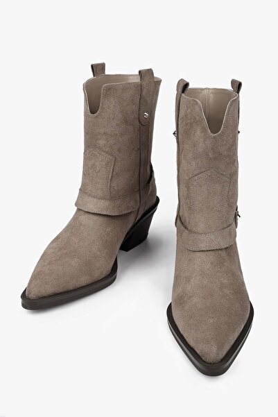 Shoeberry Kadın Arden Vizon Süet Kovboy Bot