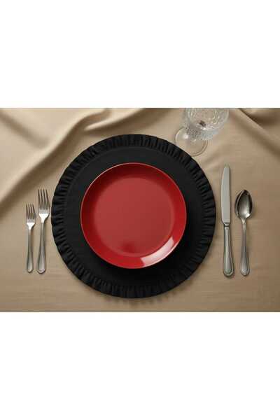 Joie Maison Rosso 4'lü Seramik Servis Tabağı Kırmızı (28 cm)