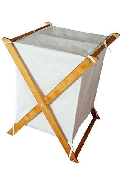 HOMS Foldable storage basket 35×45×75 cm – natural/white, Organize