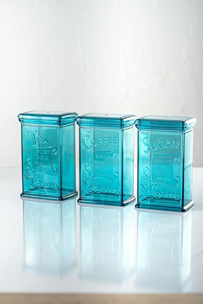 Mustran Acrylic Aquamarine Sugar Coffee Tea Jar 500 Ml (Vacuum Lid)