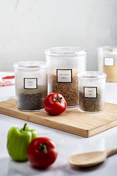 Mustran Set of 18 Baroque Round 3 Size Jars & Storage Container & Food Container (6*2000 Ml, 6*1000 Ml, 6*500 ml)