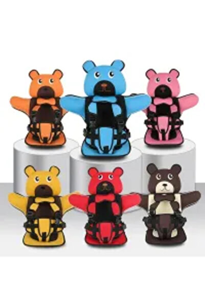 dorbe مقعد أمان ناعم بتصميم دب كرتوني - محمول وأنيق (أخضر بحري، مناسب للأطفال...