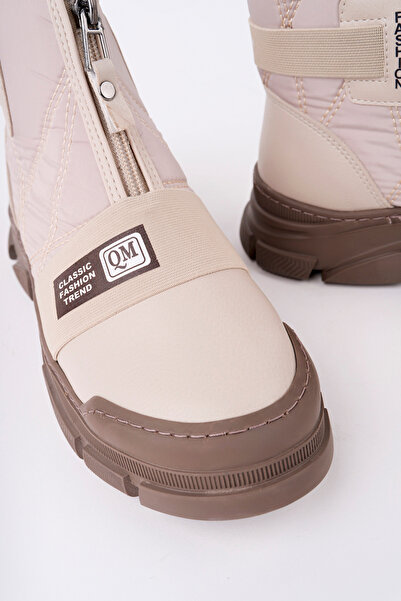 Madam Tarz Crt-574 Zippered Boots with Rubber Detail