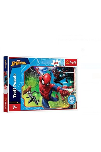 Trefl Puzzle Spider-Man cu eroi, 200 piese, Trefl, Marvel, varsta 7+, 48×34 cm