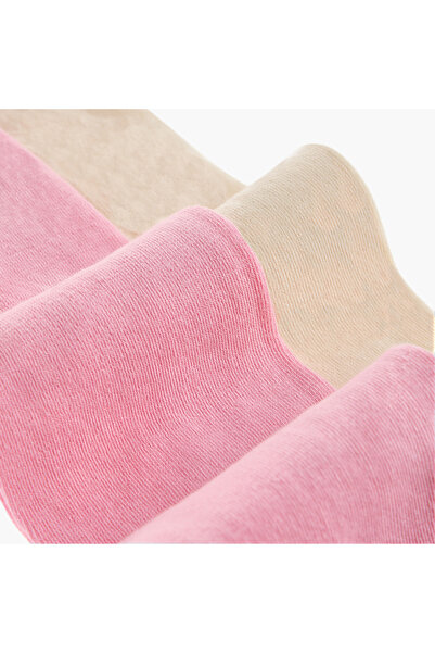 Juniors Solid Tights with Elasticated Waistband - Set of 2