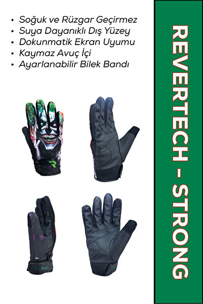 MOTOKIT Revertech Strong Joker / Su ve Rüzgar Geçirmez Kışlık Motosiklet Eldi...