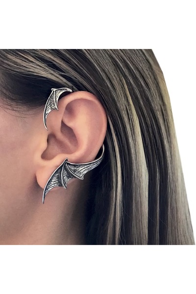 Viking Ear Cuff Dragon Wing Design Nail Model S+ Quality 316L Stainless & Non-Tarnish Steel Earring Single Piece