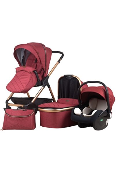 Visoli 3 in 1 baby stroller, all in one, Bordeaux