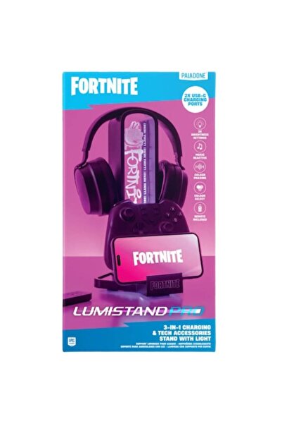 Paladone Fortnite Headset Stand with RGB Light, 30 cm, USB-C Charging Ports