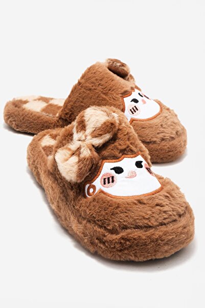 CCWAY AYAKKABI Women's Closed-Front Bow Tie House Slippers Vi̇zon