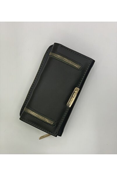 PurpleART Women's Zipper Detailed Polo Emblem Large Horizontal Wallet 10X17X5Cm