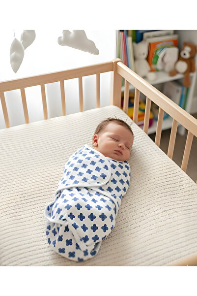 Sevi Bebe Interlock Baby Swaddle, Newborn Swaddle Patterned 100% Cotton Adjustable