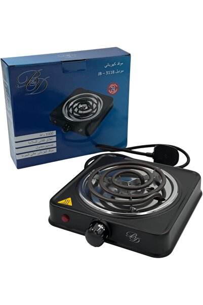B&D Single Electric Hot Plate, Model JB-3118, 1000W, Black