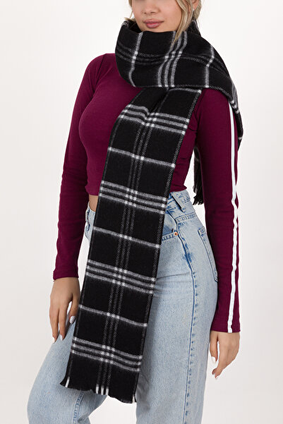 ANDİFLİ Women's Plaid Pattern Cotton Woven Shawl Scarf 70*190