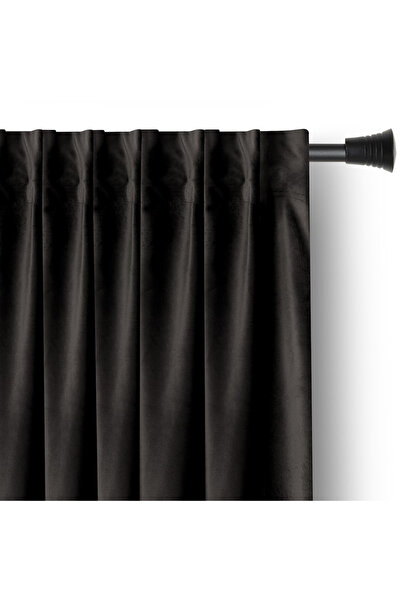 Amelia Home Velvet curtain with multifunctional drapery, Velvet, 140 x 245 cm, Black, 1 pc