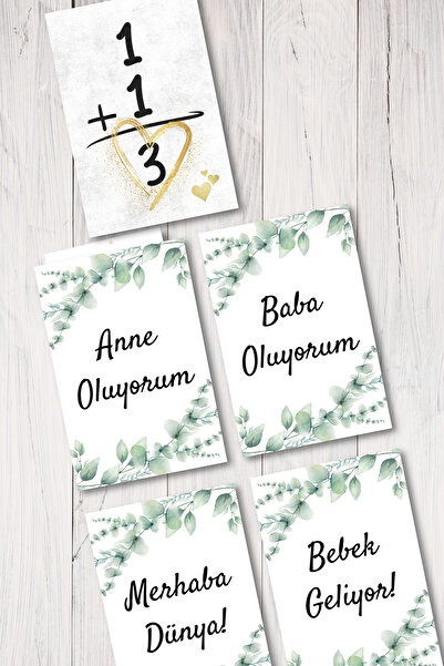 Metranya مجموعة بطاقات إعلان الحمل 5 قطع، أنا أصبح أبًا وأمًا، مرحباً بالعالم...