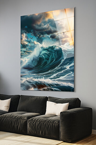 STARYUNA Ocean Wave Modern Glass Painting Yuna1018