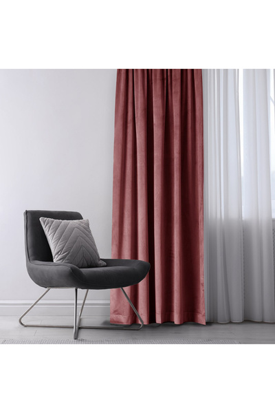 Amelia Home Velvet curtain with multifunctional drapery, Velvet, 140 x 270 cm, Rose, 1 pc.