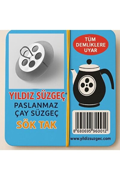 TARIK HOME Paslanmaz Çelik Demlik İçi Çay Süzgeci 2 Adet Çaydanlık İçi Çay Sü...