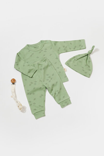 BabyCosy Set 3 piese:bluza, pantaloni si caciulita Printed, BabyCosy, 50% mod...