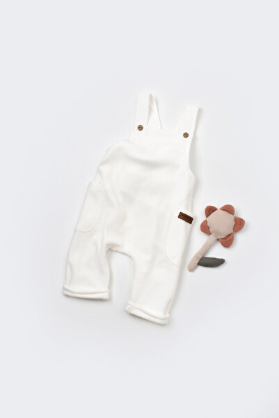 BabyCosy Salopeta Velvet cu bretele din 80%bumbac si 20% poliester - Ecru, - ...