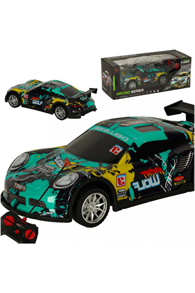 Ikonka RC remote control sports car Blue/Yellow 12 cm