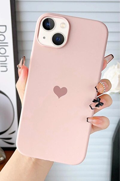 AtölyeEvi جراب هاتف فاخر مقاوم للبقع بشعار قلب متوافق مع آيفون 13/14