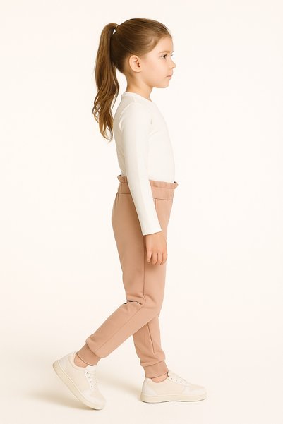 Nickel 149-10-25 Girl's Pocketed Belted Hello Embroidered Sweatpants 1/8 Years