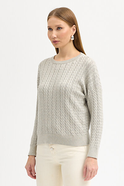 YMA TRİKO A.T.Y Xx-020 Boat Neck Sleeveless and Hair Braided Sleeveless Sweater