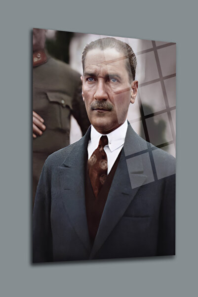glassartdesign Pictură în sticlă a Ataturk-19 Pictură a lui Ataturk - Pictură...