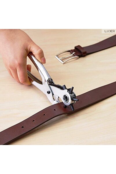 LUXER Clește perforator metalic cu cap rotativ, 6 dimensiuni, funcție de capsare și nituire - 23 cm