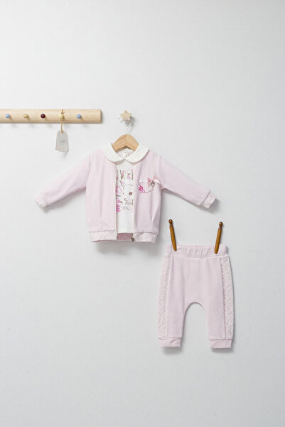 BabyCosy Set 3 piese: pantaloni, bluzita si hainuta pentru bebelusi Gazelle, ...