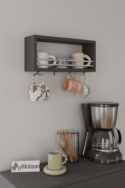 AYMOBSAN Trend Kupa Standı, Bardak Tutucu, Kupa, Fincan Askılığı Çok Amaçlı Raf 45 CM