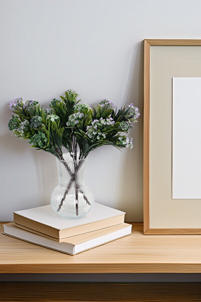 Yapay Çiçek Deposu Artificial Flower Laurel Plant 35 cm Green - Lilac