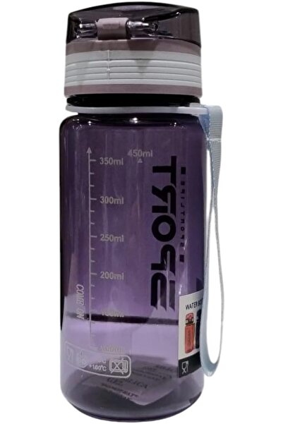 B&D Sports Water Bottle, 450 ml, Purple, Flip-Top Lid with Lock