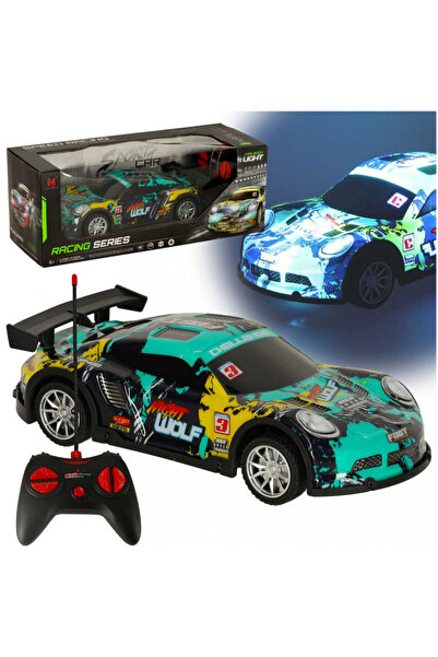 Ikonka RC remote control sports car Blue/Yellow 12 cm