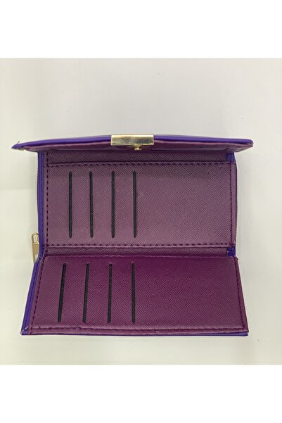 PurpleART Women's Cat Detailed Large Size Horizontal Wallet 10X17X5Cm